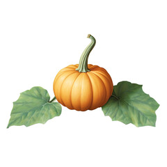 Single Golden Pumpkin in Nature-Inspired Art