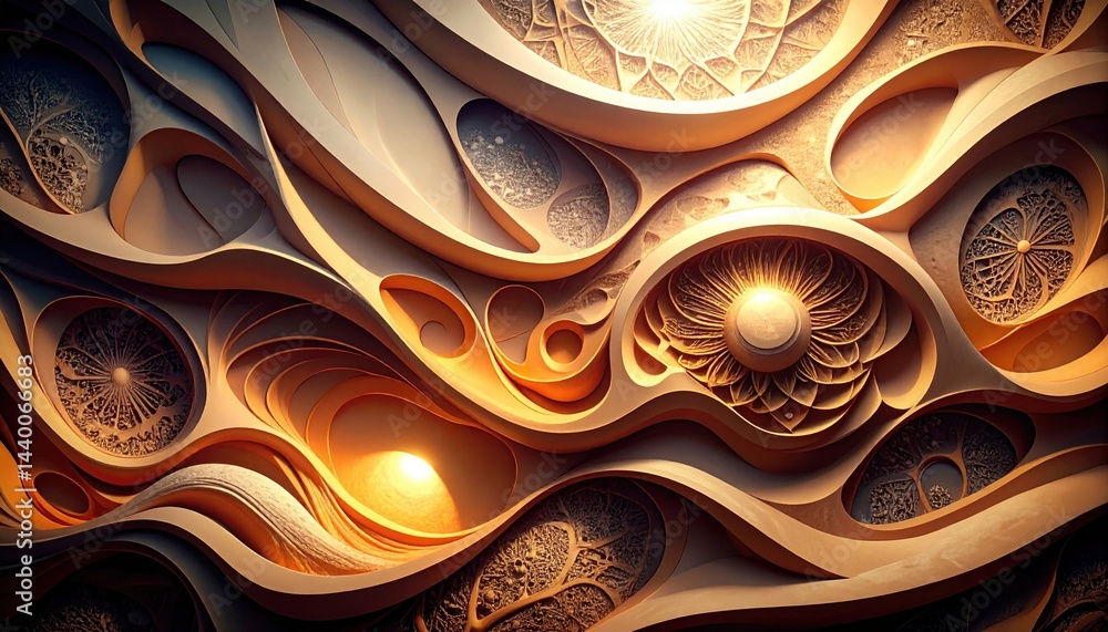 Aufkleber dynamic abstract patterns digital art illuminated textures 3d design artistic environment conceptual