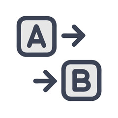 A/B Testing Icon: Conversion, Experimentation, and Comparison for Data Analysis