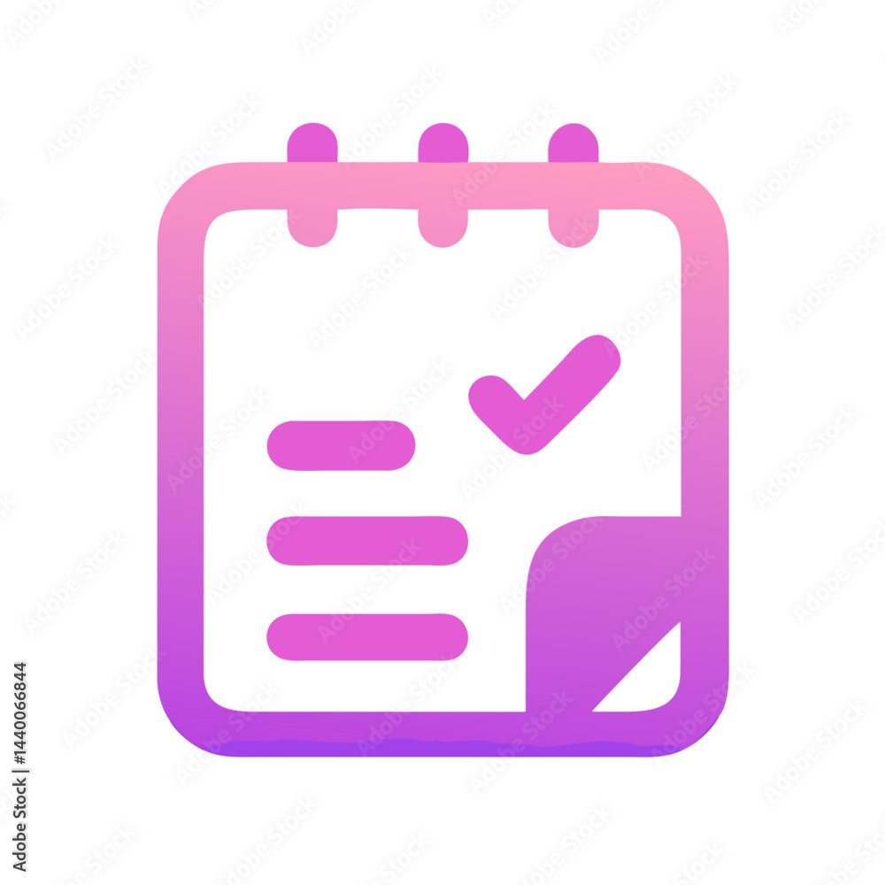 Poster gradient task list icon, to-do list, project management and productivity