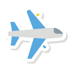 Stylized Airplane Icon on Black Background, Travel and Transportation Concept