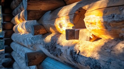 Elegant lines and natural streaks across a wooden beam close-up