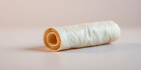 Fototapeta premium Close-up of a single, unlit blunt rolled joint on a neutral background, plant, drug paraphernalia