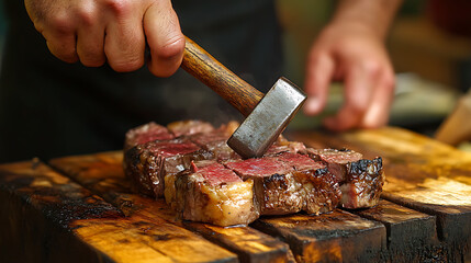 Cooking a Steak with a Meat Tenderizer