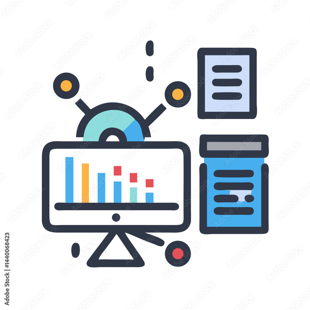 Aufkleber data analytics and reporting: monitoring business performance and trends