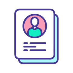 Personal Profile Document Stack Icon for User Information Management
