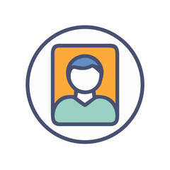 Modern Profile Icon Illustration: User, Account, Social Media Avatar for Web Use