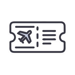 Vector Illustration of a Plane Ticket on a Black Background