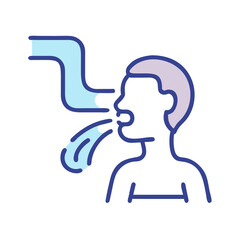 Person Coughing Vector Illustration of Respiratory Illness and Viral Infection