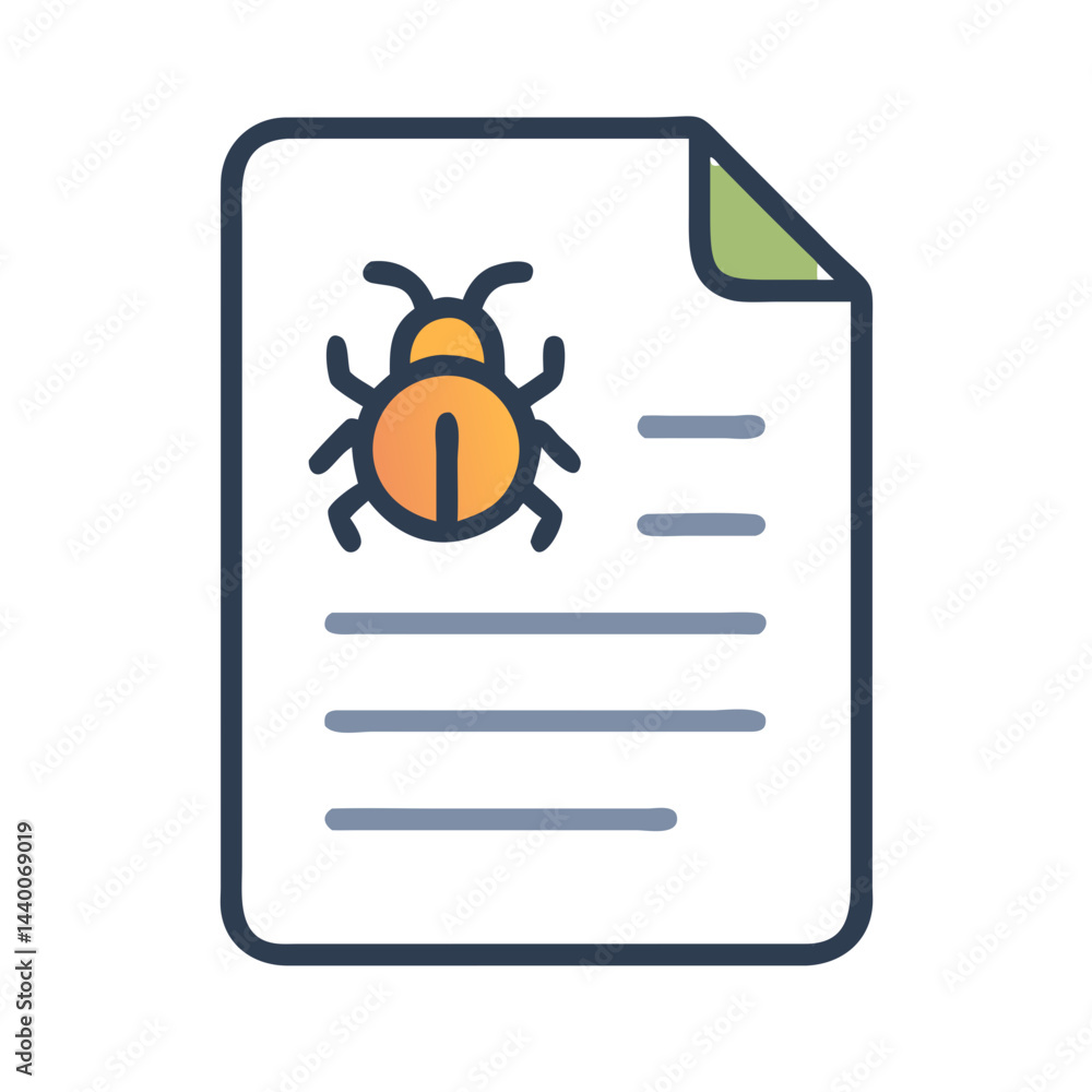 Poster software bug: file with virus, code error, or malware warning