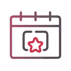 Featured Date Icon: Calendar with Star Symbol in Gradient Design