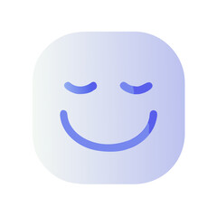 Smiling Gradient Emoji Face Icon, Relaxed Mood, Round Rectangle, Black Background