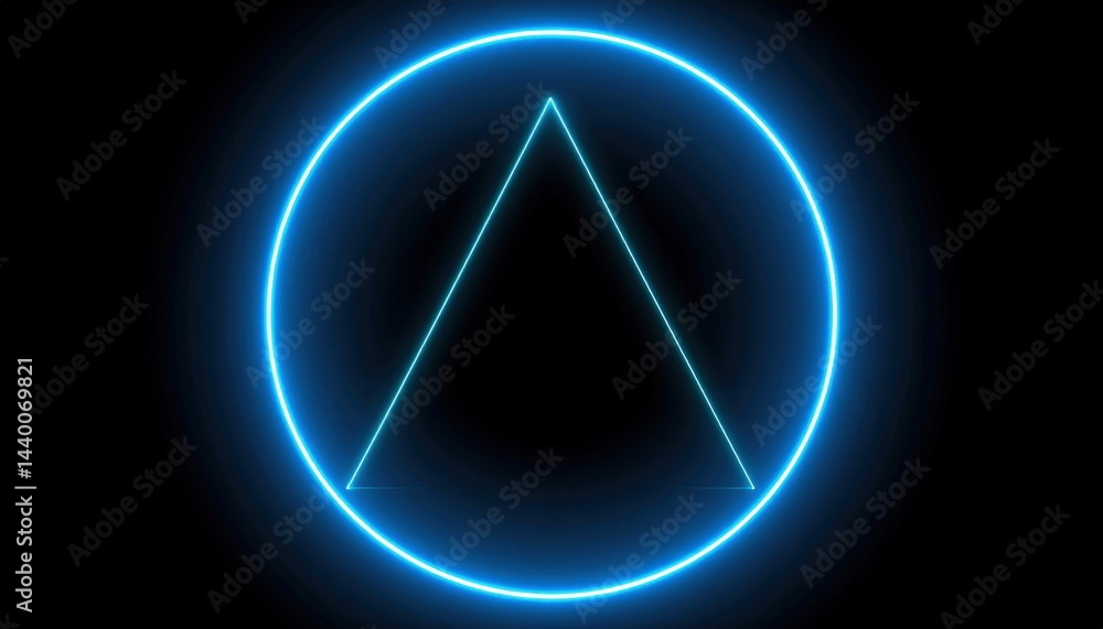 Poster dynamic neon triangle design digital art abstract background dark environment modern viewpoint futur