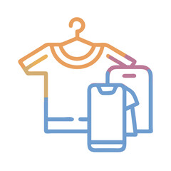 Colorful Clothes on Hanger - Vector Illustration for Fashion or Laundry