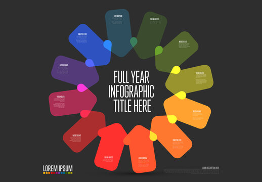 Colorful Full Year Infographic Template - Business Cycle Timeline Design