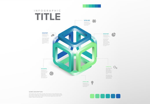 Abstract 3D Cube Infographic Template for Modern Data Presentation