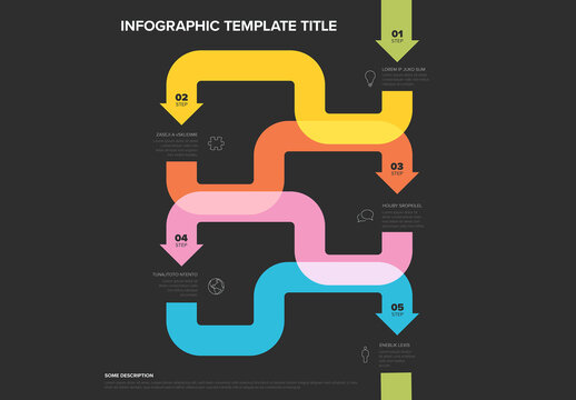 Modern five Step Process Infographic Template