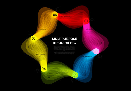 Abstract Multipurpose Infographic Template with Colorful Flow and Steps