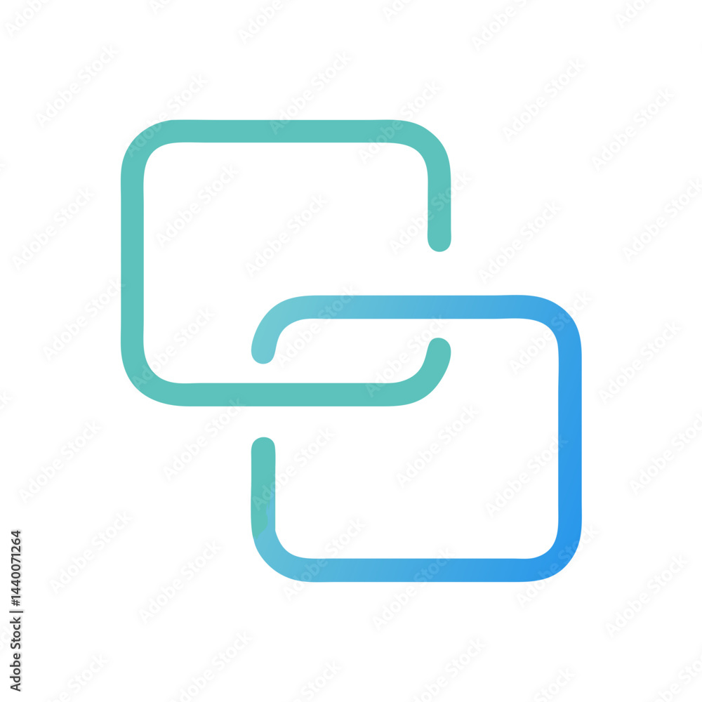 Poster abstract interlocking squares logo design with gradient colors on black background