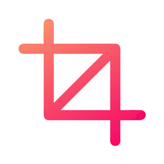 Obraz premium Crop Tool Icon with Gradient, Image Editing, Photography, Design, Pink
