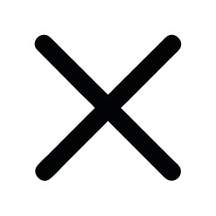 Obraz premium Black X Symbol - Isolated Cross Mark for Graphic Design Elements