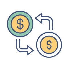 Money Exchange, Currency Conversion, Finance, and Global Trade Illustration
