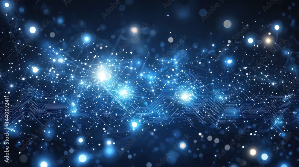 Poster abstract digital network: global connectivity and data flow visualization