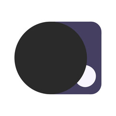 Abstract Geometric Design with Circles and Rectangle in Black and Purple