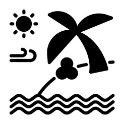 coconut tree icon, glyph icon style