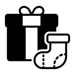 Christmas Stocking icon, glyph icon style