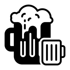 beer mug icon, glyph icon style