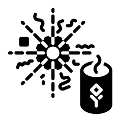 Firecracker icon, glyph icon style