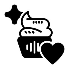 cupcake icon, glyph icon style