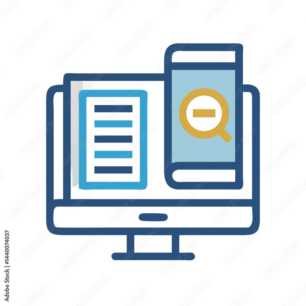 Poster responsive design and content adaptation across desktop and mobile devices illustration