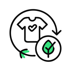 Eco-Friendly Clothing Cycle: Sustainable Fashion, Recycling, and Circular Economy Icon