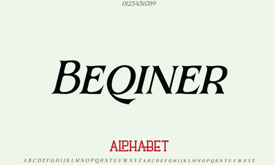 Luxury BEQINER ITALIC Italic alphabet letters font for logo