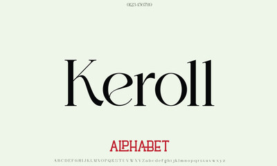 Luxury Keroll Regular alphabet letters font for logo.eps