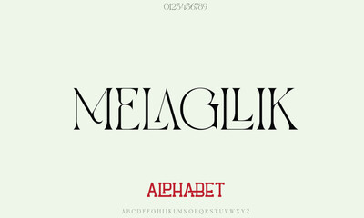 Luxury MELAGLLIK alphabet letters font for logo