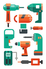  Dynamic Drilling Tools Icon Set