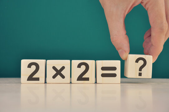 Simple math example 2x2 with a question mark.