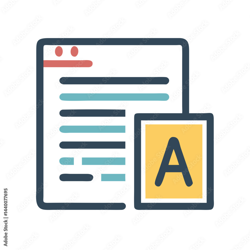 Poster website interface vector illustration, web page design, font rendering and typesetting.