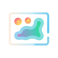 Abstract Landscape Icon with Gradient Colors and Modern Design for Websites