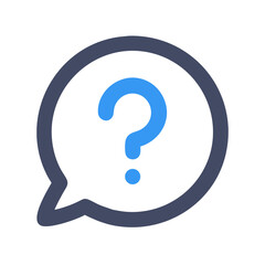 Question Mark Icon in Chat Bubble on Black Background: Inquiry Symbol