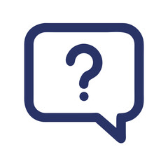 Question Mark Speech Bubble Icon for FAQ, Help, and Support