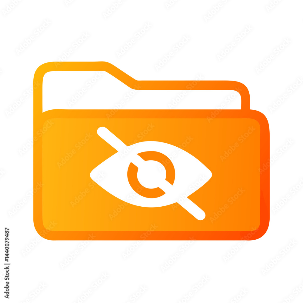Aufkleber hidden folder: data privacy and security icon with an eye symbol