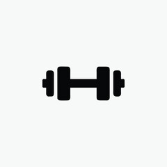 Dumbbell for gym icon , black sign design