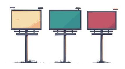 Obraz premium Three Blank Billboards with Pastel Colors