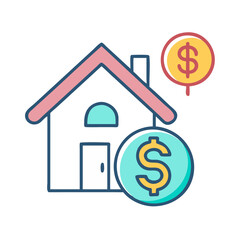 House with Dollar Symbols: Real Estate, Property Value, and Mortgage Concepts