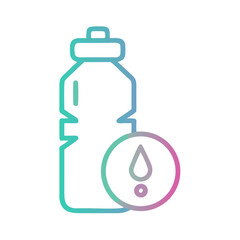 Hydration Reminder: Water Bottle with Drop Icon Illustration