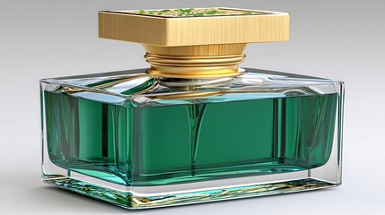Elegant Emerald Green Perfume Bottle with Gold Cap Luxury Fragrance Glass Bottle